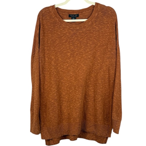 Rachel Zoe Sweaters - Rachel Zoe Cotton Linen Blend Burnt Orange Crewneck Long Sleeve XL Sweater